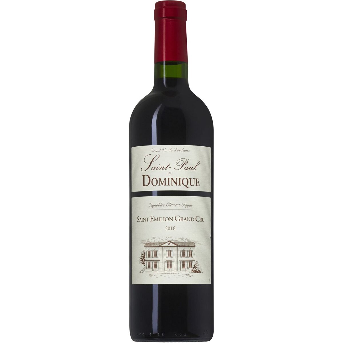 Vin rouge AOP Saint-Emilion grand cru Saint-Paul La Dominique second vin du Château La Dominique 2016 75cl