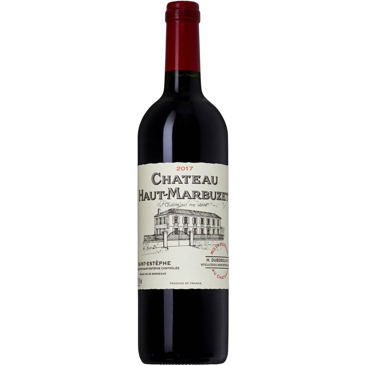 Vin rouge AOP Saint-Estèphe Château Haut-Marbuzet 2017 75cl