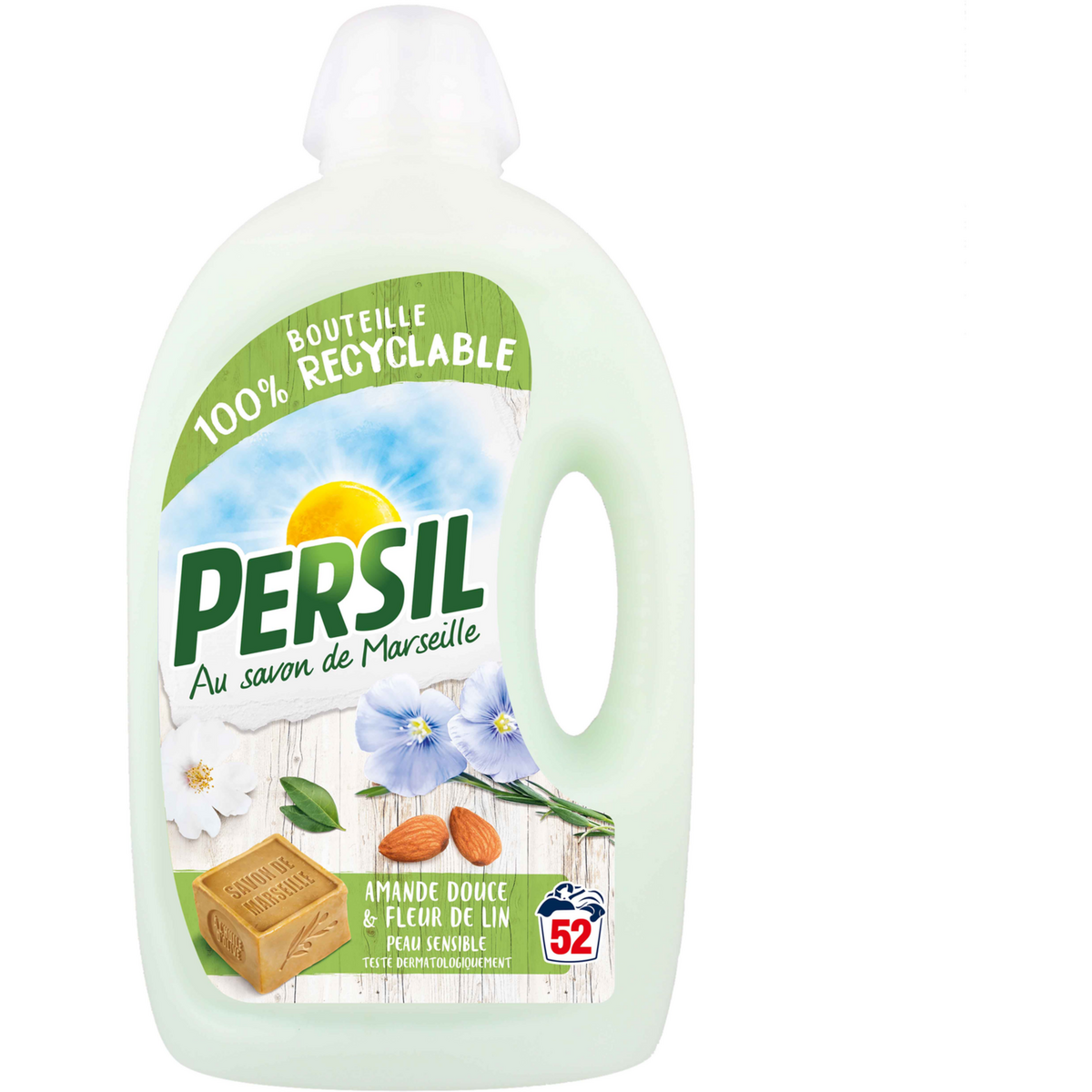 PERSIL Lessive liquide amande douce & fleur de lin peau sensible 52 lavages 2,6l