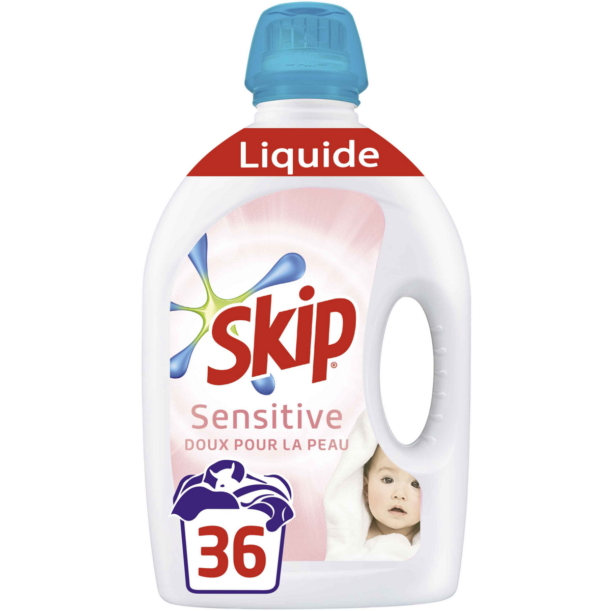 Lessive liquide sensitive, Skip (1.8 L = 36 lavages)