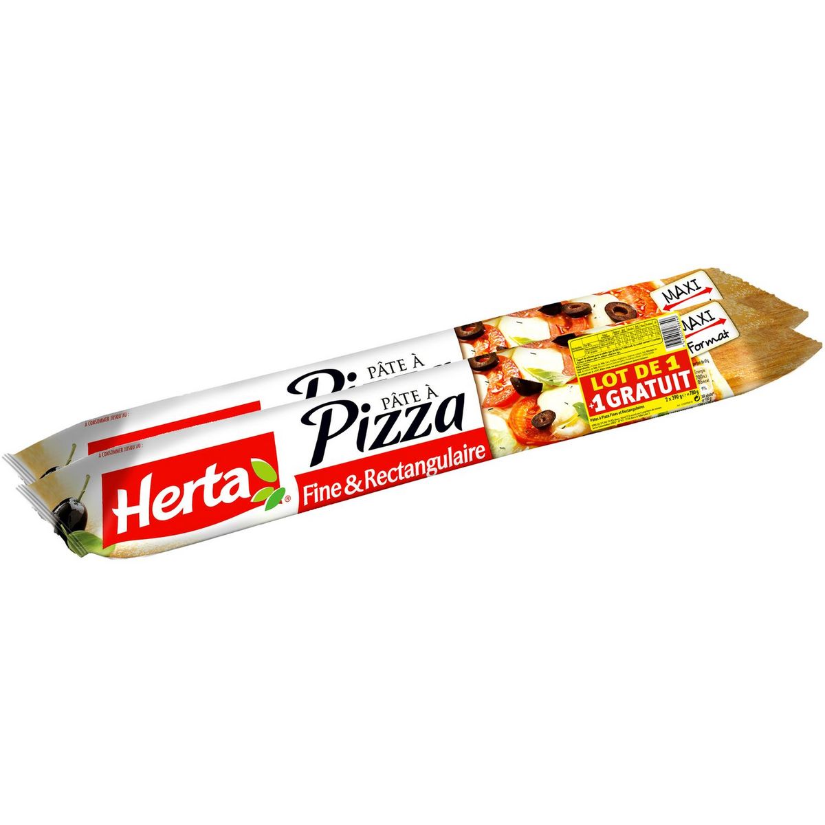 HERTA Herta pâte à pizza rectangulaire x1 +1offerte 780g