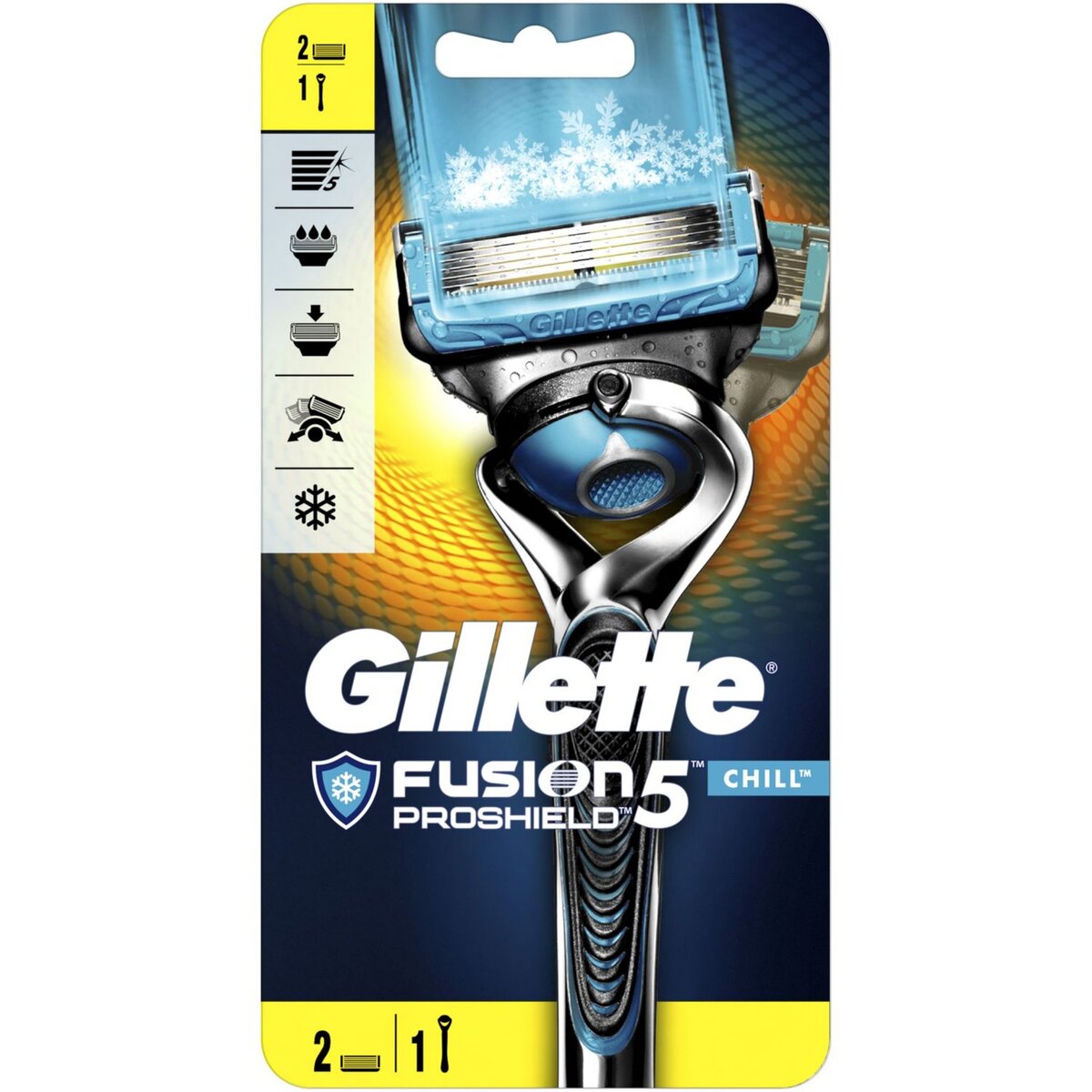 GILLETTE Fusion5 Proshield rasoir chill avec recharges 2 recharges 1 rasoir