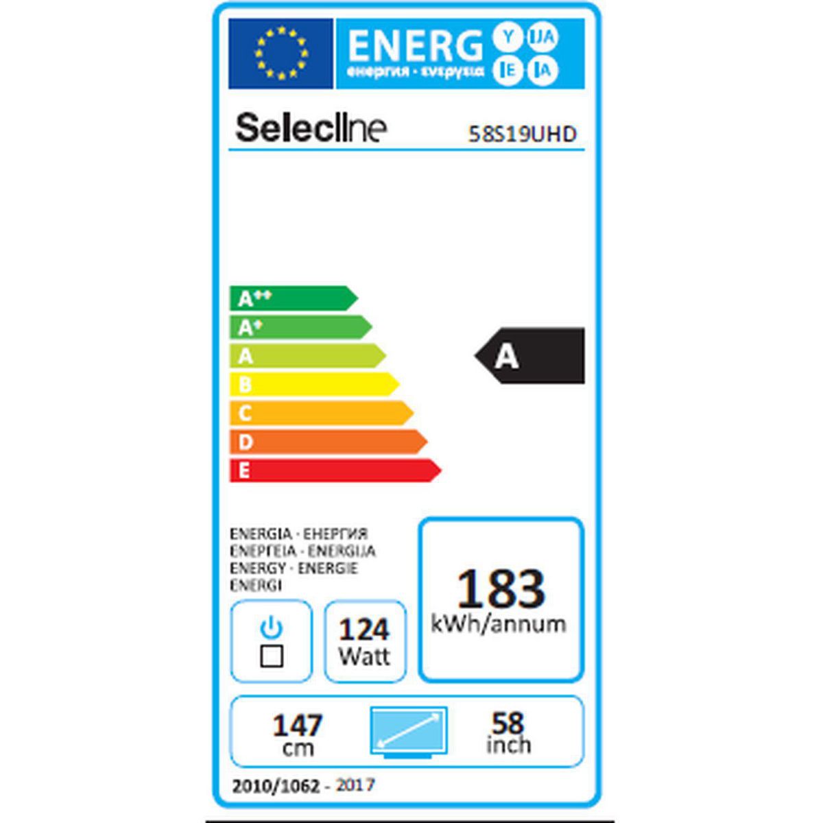 SELECLINE 58S19  TV DLED UHD 147 cm