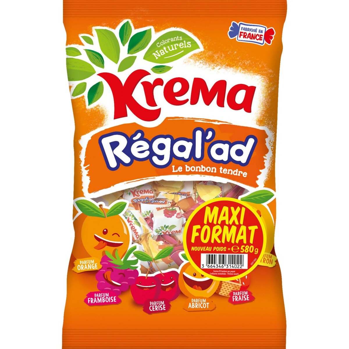 KREMA Regal'ad assortiment de bonbons aux fruits 580g