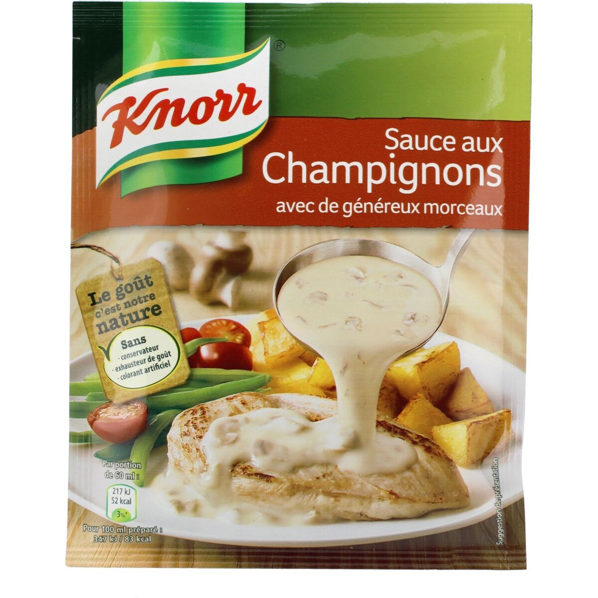 KNORR Knorr Sauce champignons déshydratée avec morceaux, en sachet 40g 40g