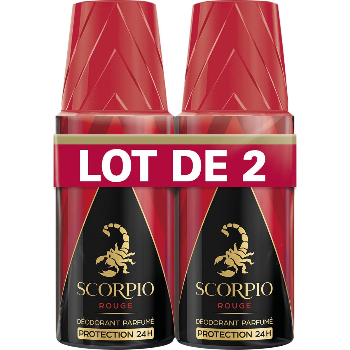 SCORPIO Déodorant spray 24h homme rouge 2x150ml