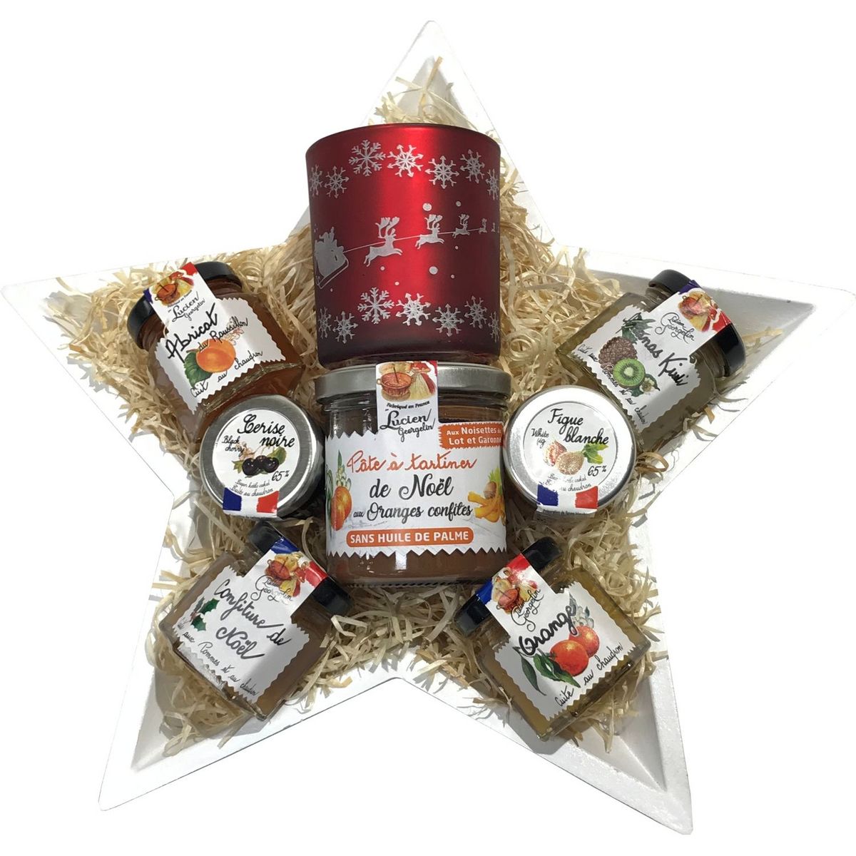 LUCIEN GEORGELIN Corbeille étoile de confitures et pâte à tartiner 406g