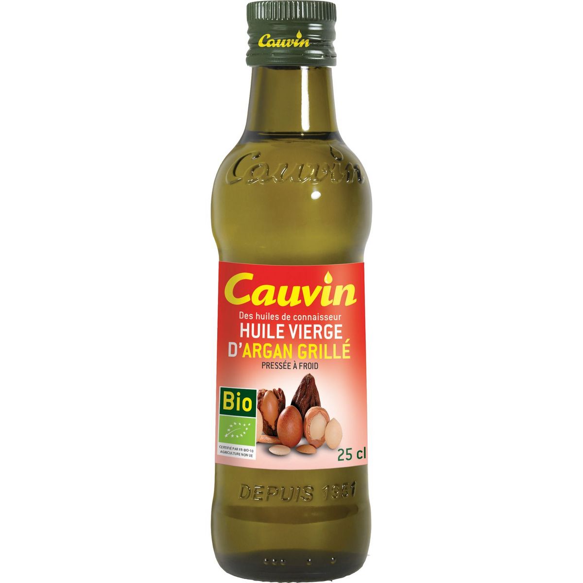 CAUVIN Huile vierge d'argan grillé bio préssée à froid 25cl