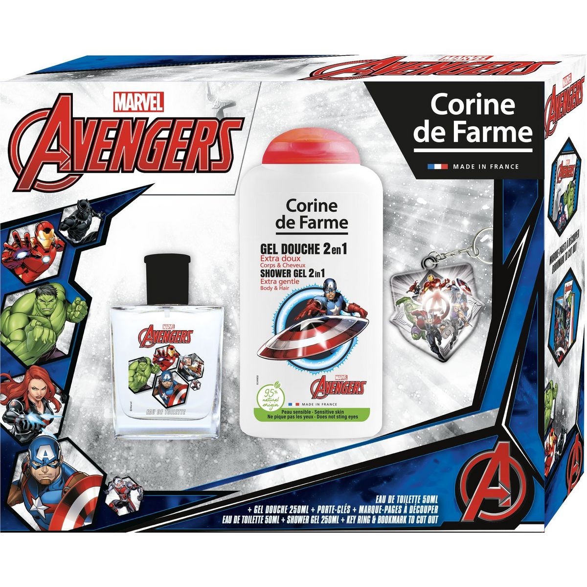 CORINE DE FARME Avengers Coffret enfant eau de toilette et gel douche 4 pièces