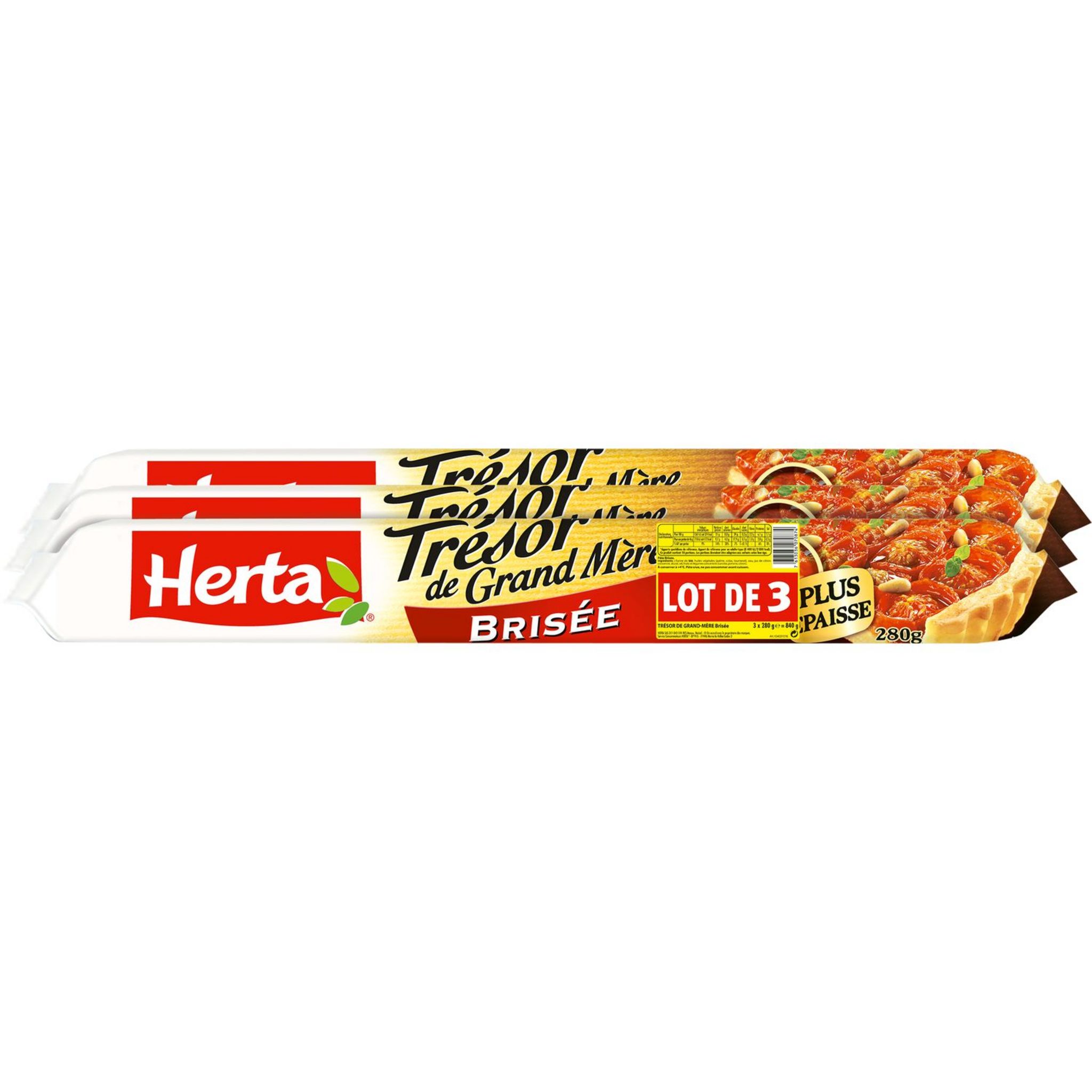 HERTA Herta trésor de grand mère pâte brisée 3x280g