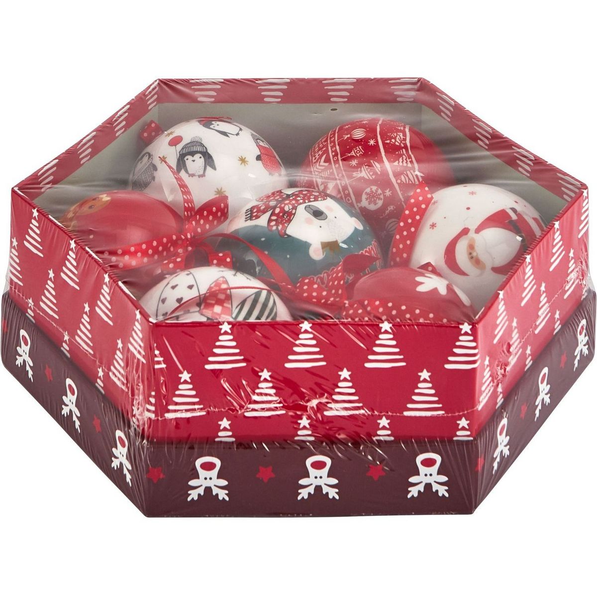 ACTUEL Lot de 7 boules de Noël Merry Christmas 7,5CM