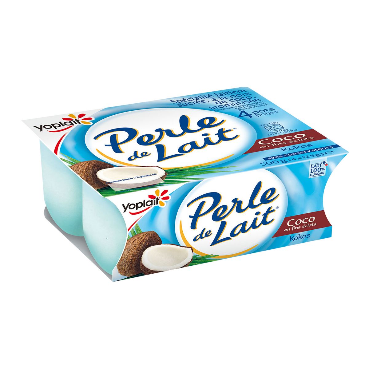 PERLE DE LAIT Yaourt brassé à la coco 4x125g