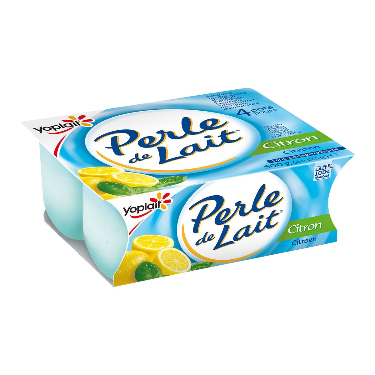PERLE DE LAIT Yaourt brassé au citron 4x125g