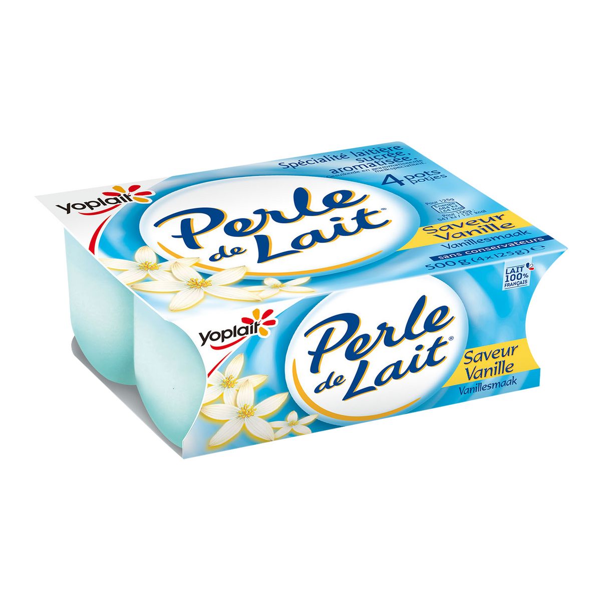 PERLE DE LAIT Yaourt brassé à la vanille 4x125g