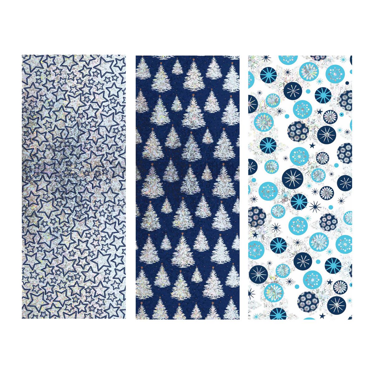 Papier cadeau holographique 2m motifs assortis x1 1 pièce