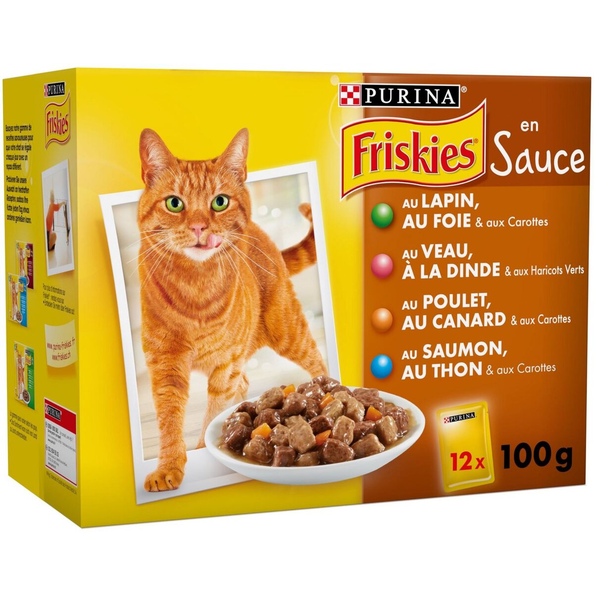 FRISKIES Friskies Sachets repas pâtée en sauce poissons et viandes pour chat 12x100g 12x100g