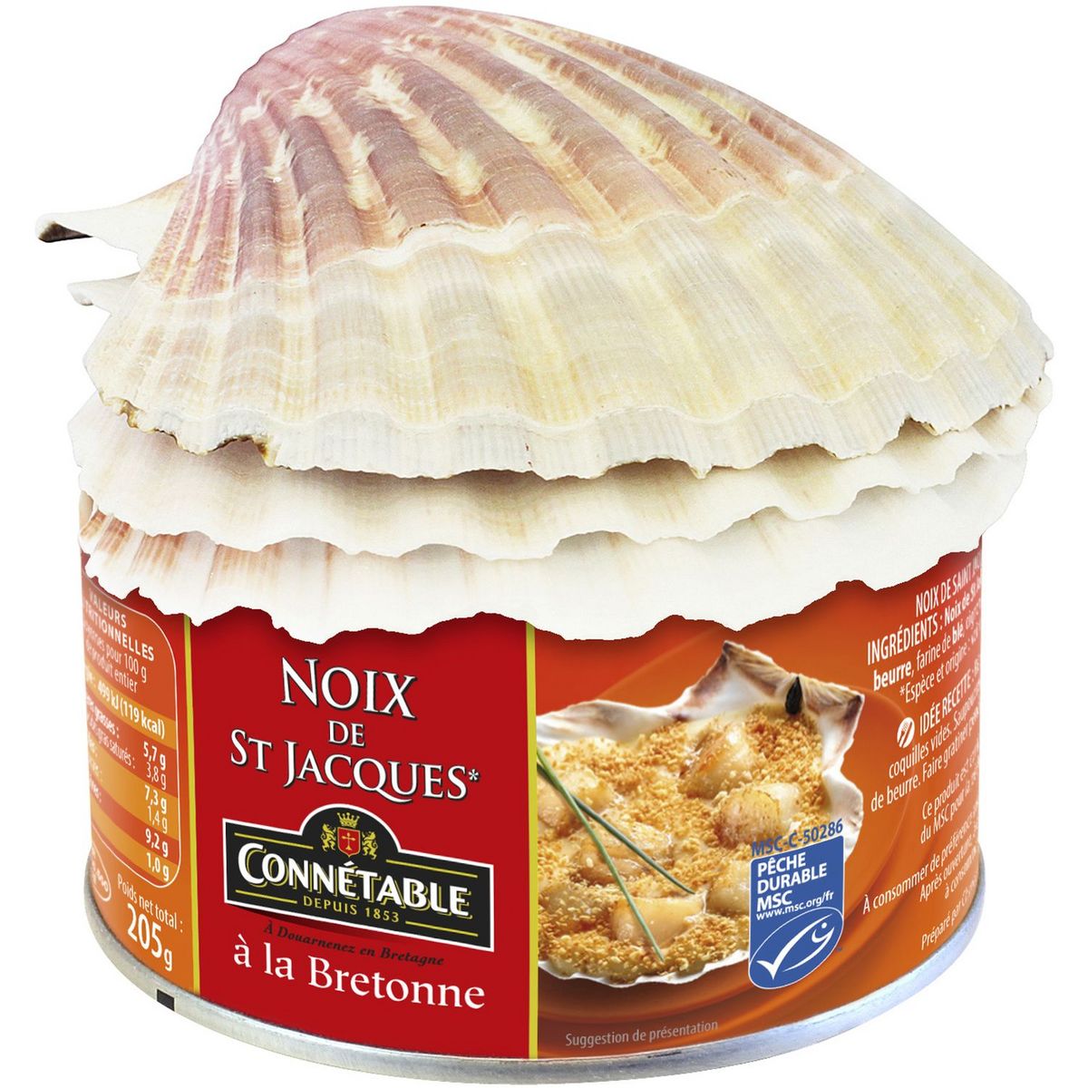 CONNETABLE Noix de st jacques MSC à la bretonne 205g