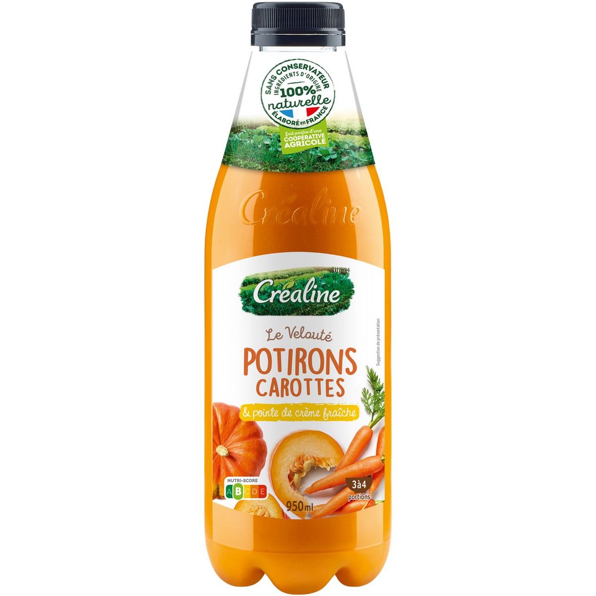 CREALINE Velouté de potirons et carottes 3 à 4 portions 95cl