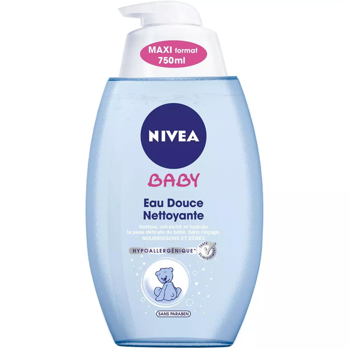 NIVEA BABY Eau nettoyante et hydratante pour nourissons et bébés 750lml