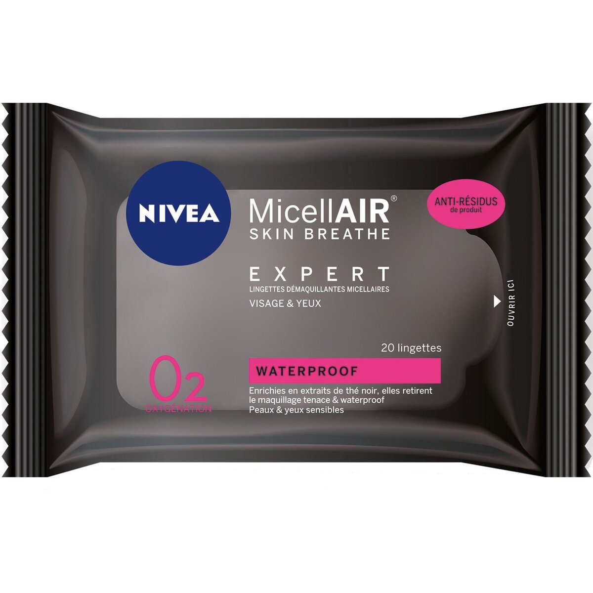 NIVEA Nivea visage lingette micellaire expert black x20