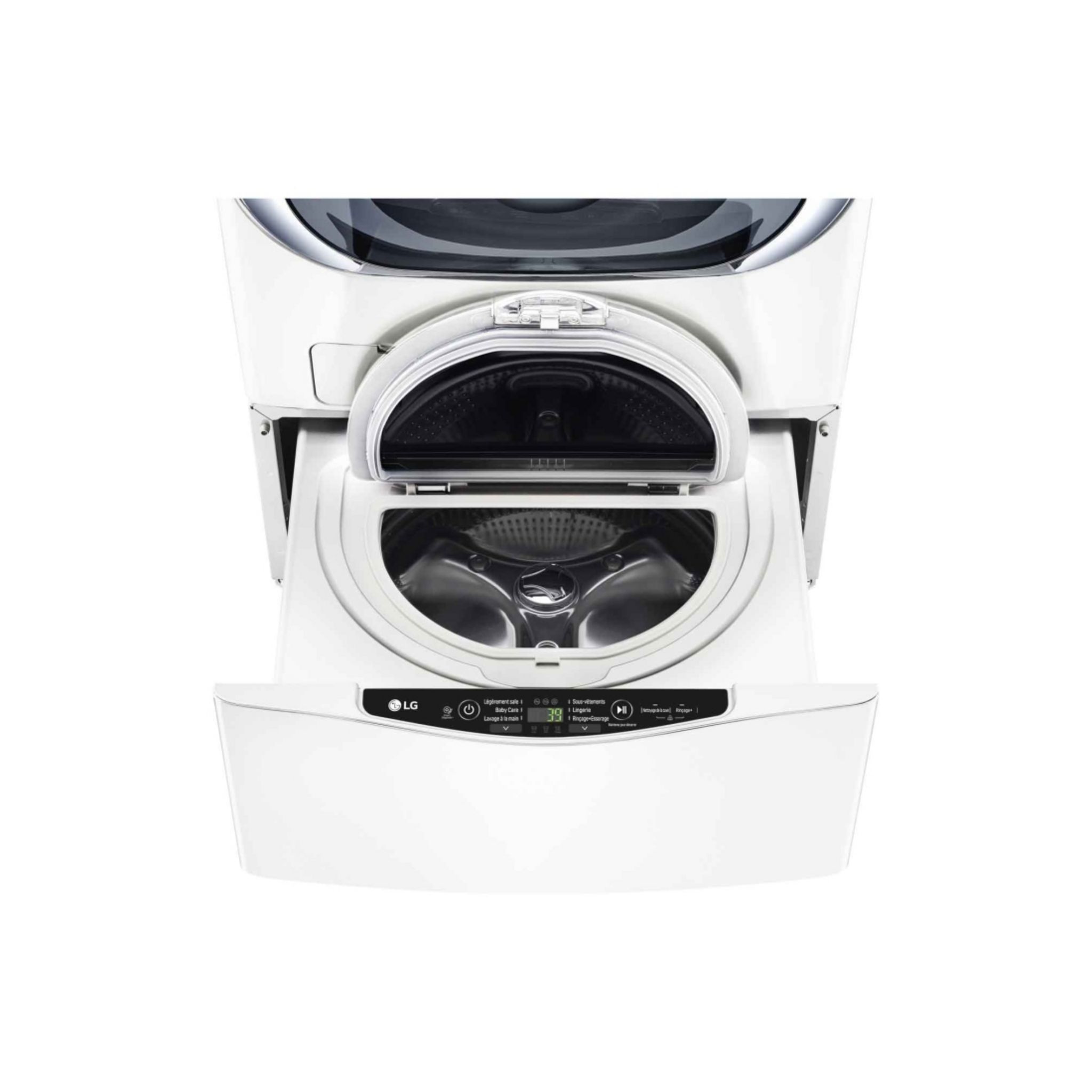 Voir la diapositive 12 : LG Mini Lave-linge Twin Wash Mini FM37E1WH, 3.5 Kg, 700 T/min, 6 programmes, Blanc