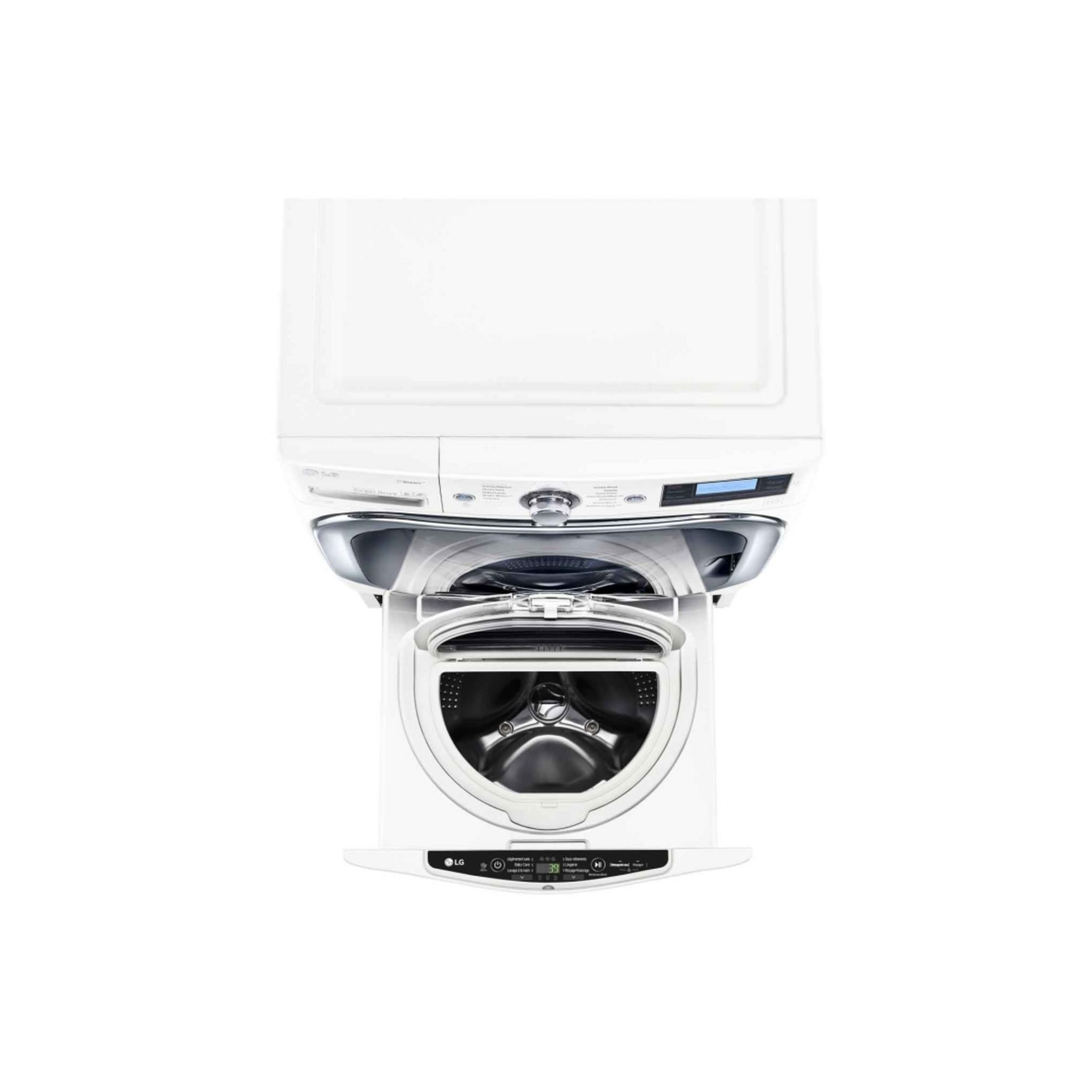 Voir la diapositive 13 : LG Mini Lave-linge Twin Wash Mini FM37E1WH, 3.5 Kg, 700 T/min, 6 programmes, Blanc