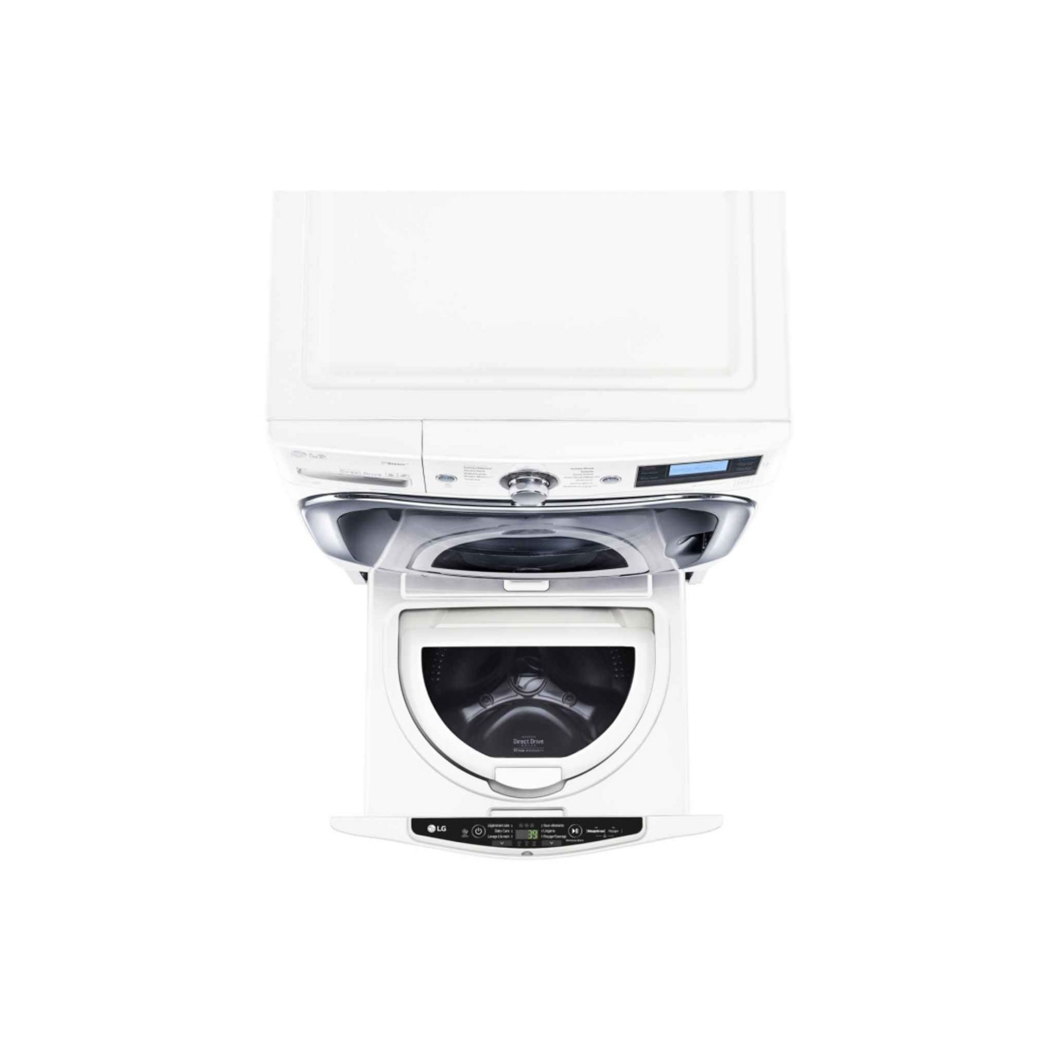 Voir la diapositive 14 : LG Mini Lave-linge Twin Wash Mini FM37E1WH, 3.5 Kg, 700 T/min, 6 programmes, Blanc