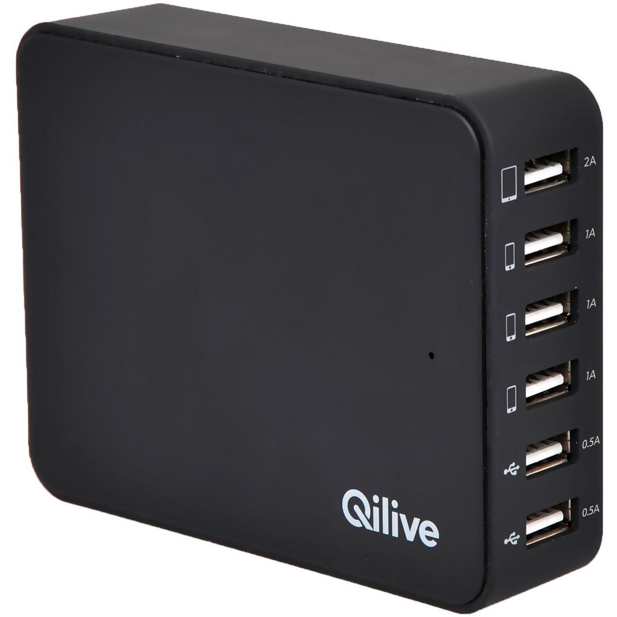 QILIVE Hub USB Smart Chargeur 6 ports USB Noir