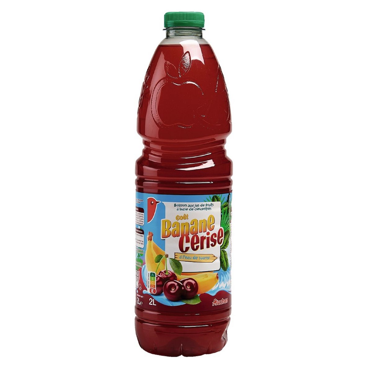 AUCHAN Boisson aux jus de fruits à base de concentrés banane cerise 2l