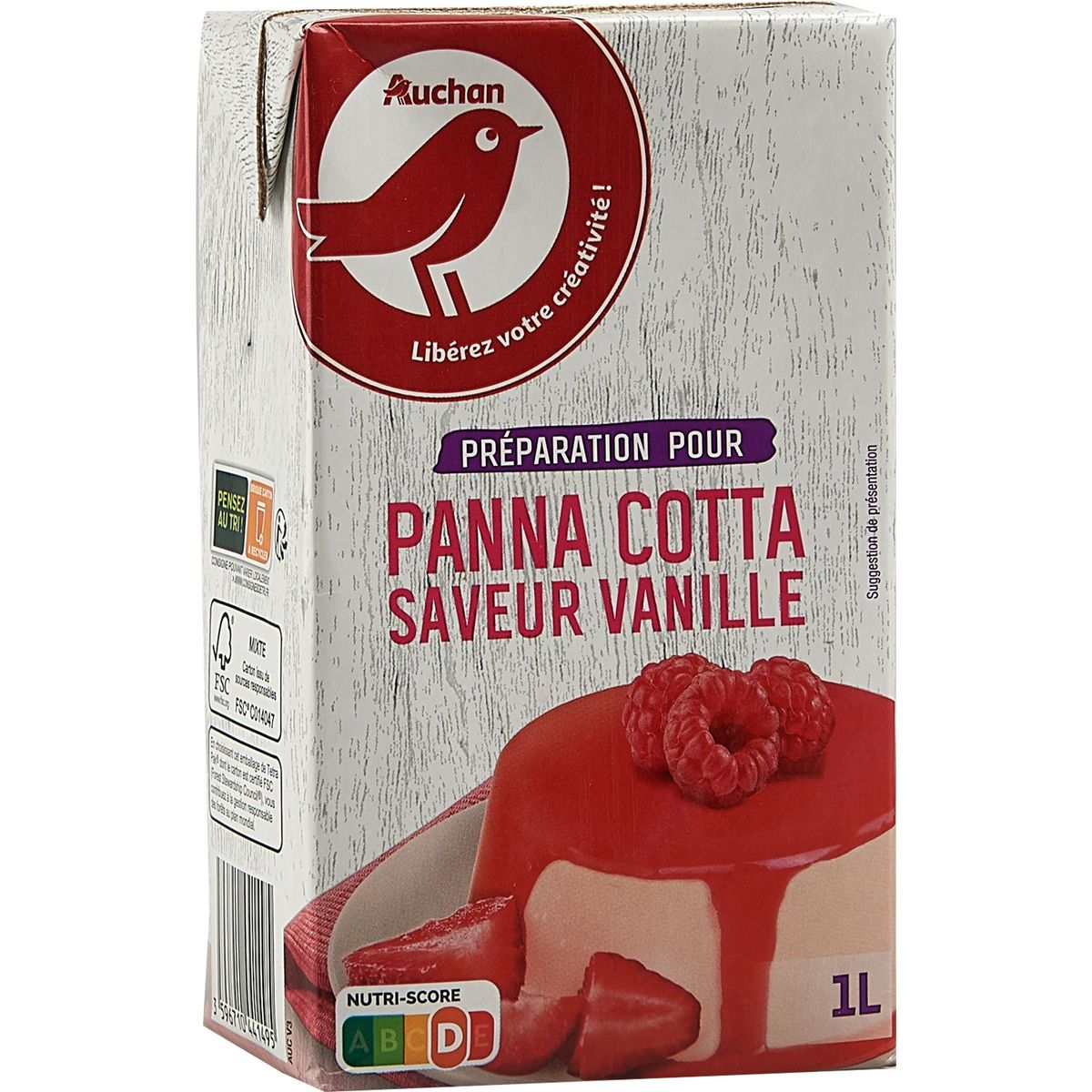 AUCHAN Préparation pour Panna Cotta 1L