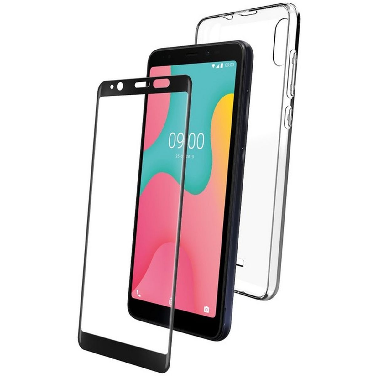 WIKO Lot avec Coque et Ecran de protection en Verre trempé pour Y60 Transparent