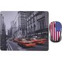 Voir la diapositive 1 : KEYOUEST Bundle USA avec Tapis de souris et Souris Sans fil Rouge, Bleu, Blanc, Jaune et gris
