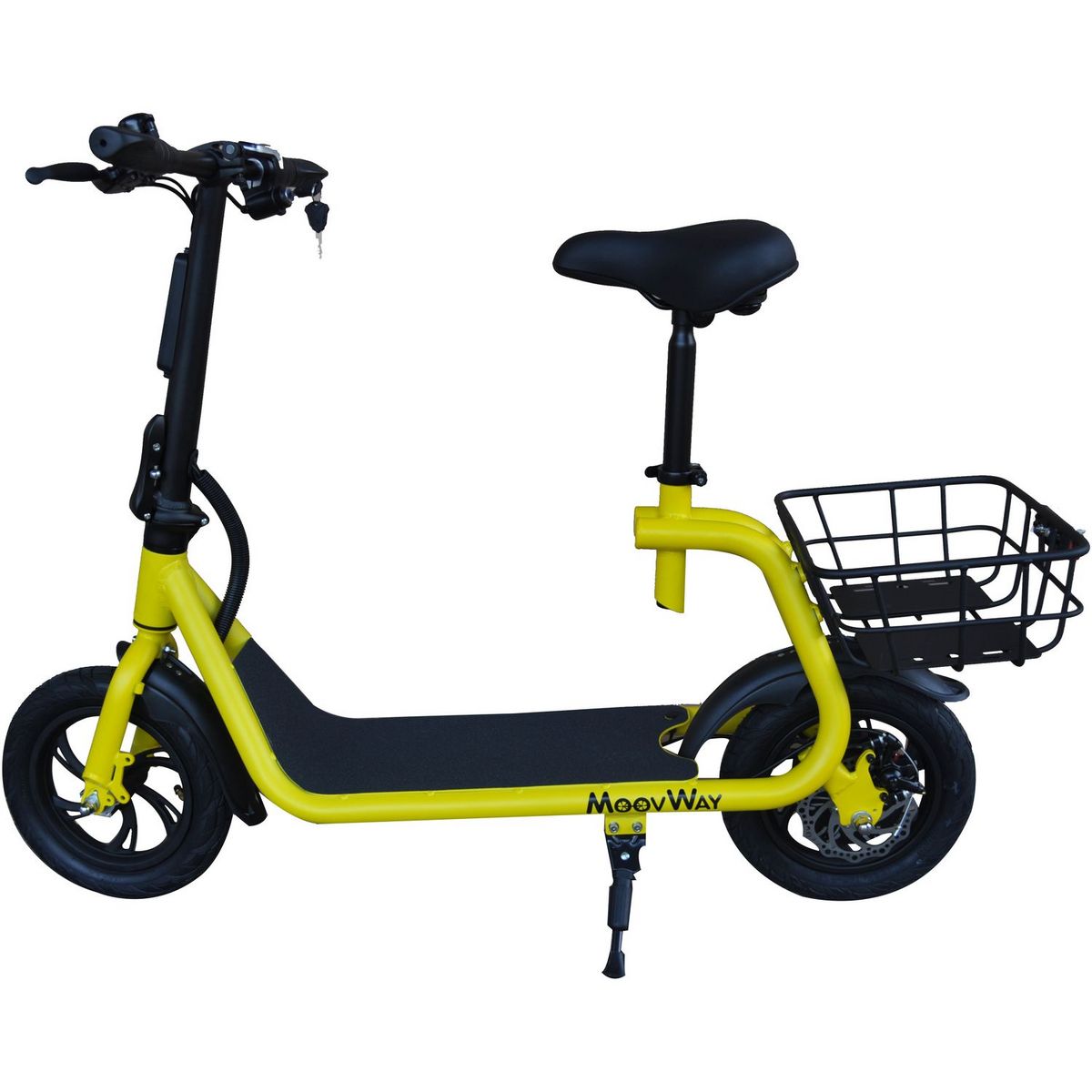 MOOVWAY Scooter électrique Pliable avec selle E-Scooter City Moov Jaune