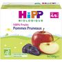 Voir la diapositive 1 : HIPP Hipp bio coupelle pomme pruneaux 4x100g 4-6 mois