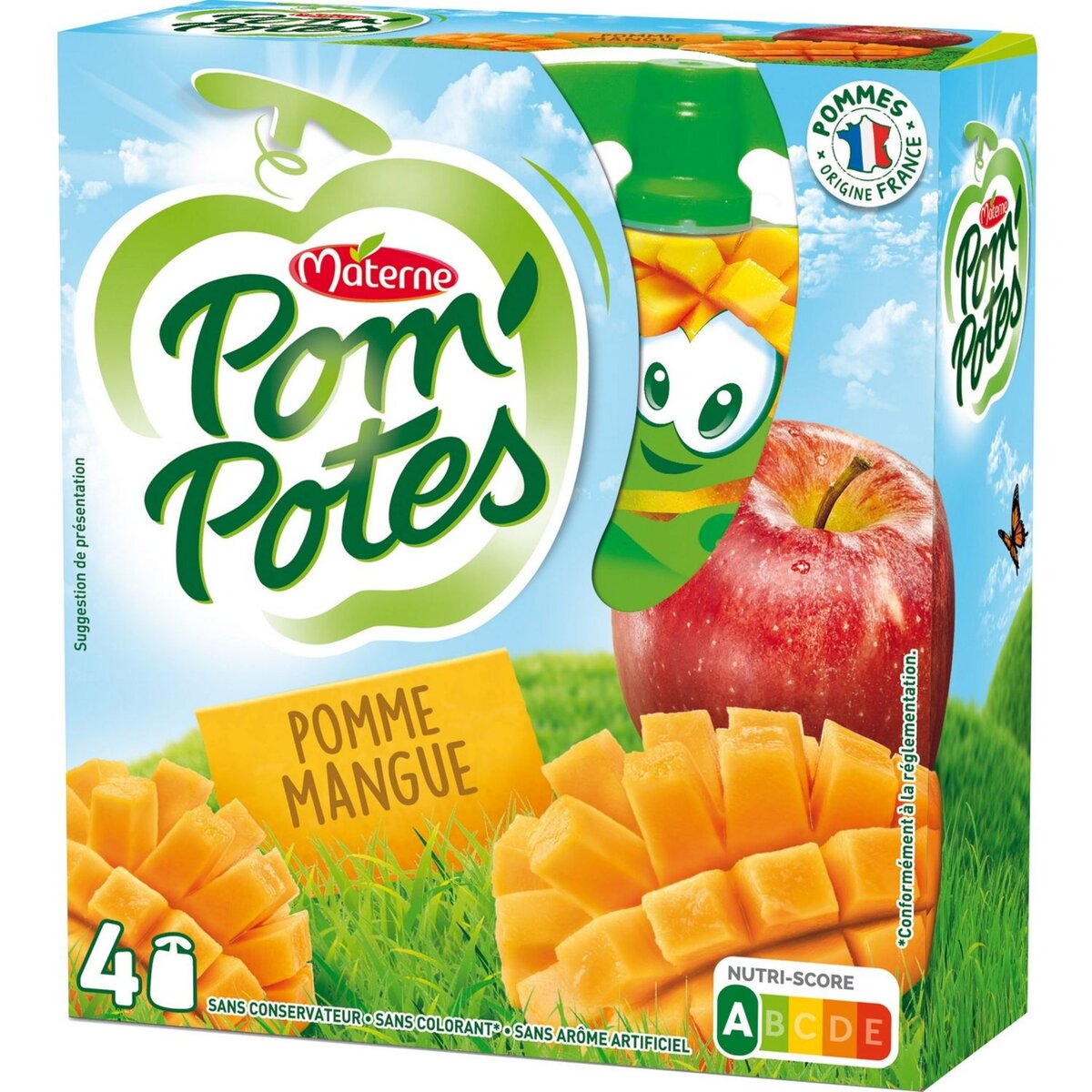 MATERNE Materne pom'potes pomme mangue 4x90g édition limitée