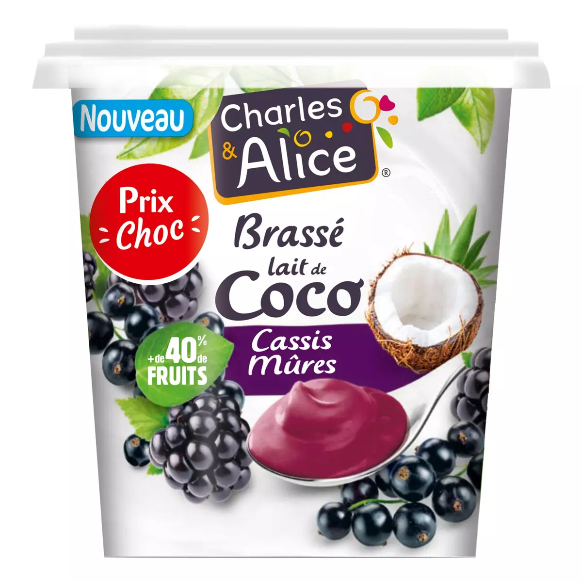 CHARLES ET ALICE Charles&Alice végétal brassé coco mûre 350g