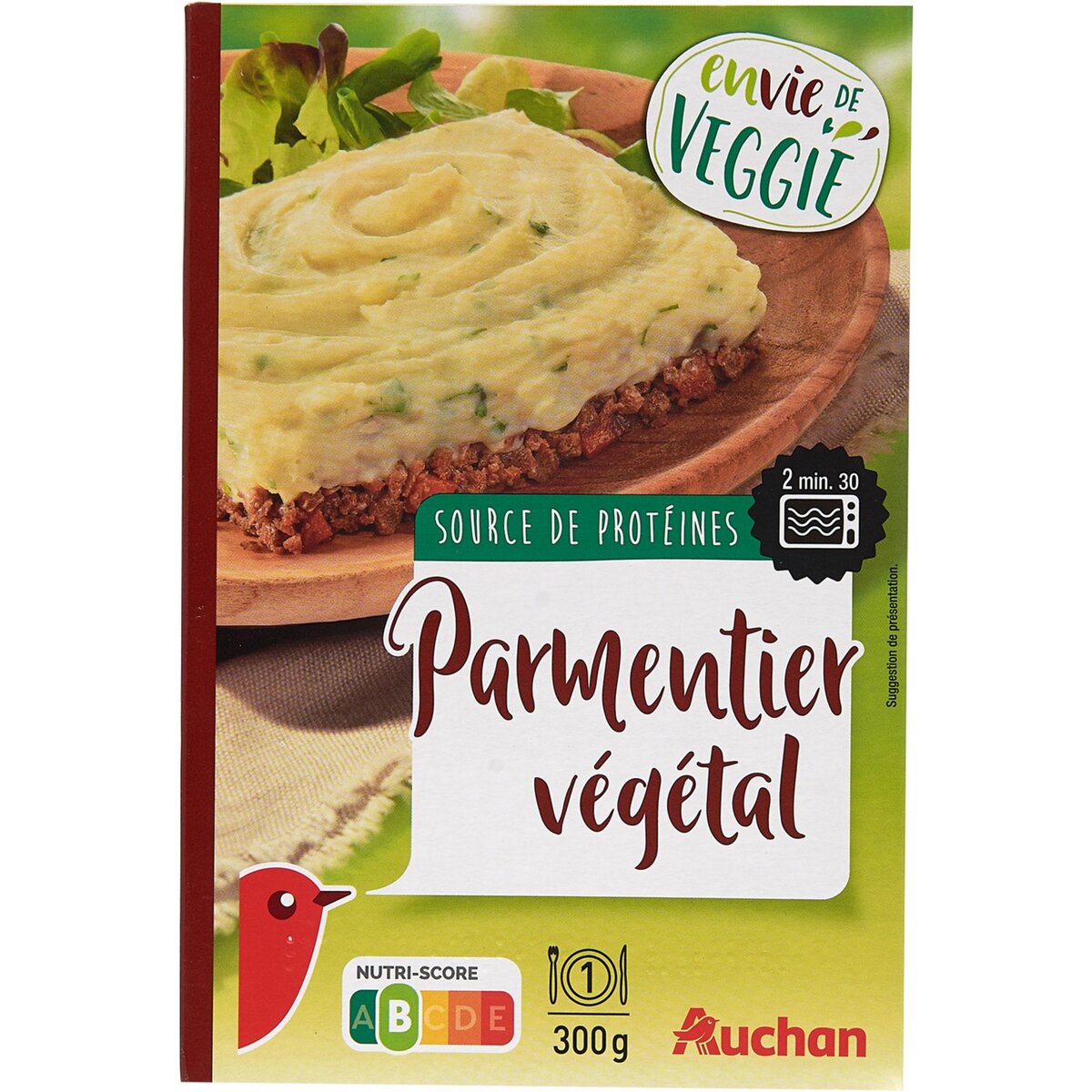 AUCHAN Parmentier végétarien 1 portion 300g