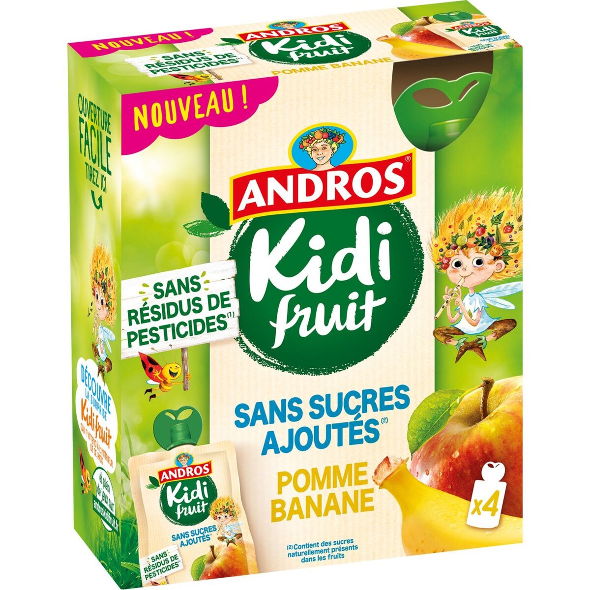 ANDROS Andros gourde compote kidifruits pomme banane 4x85g