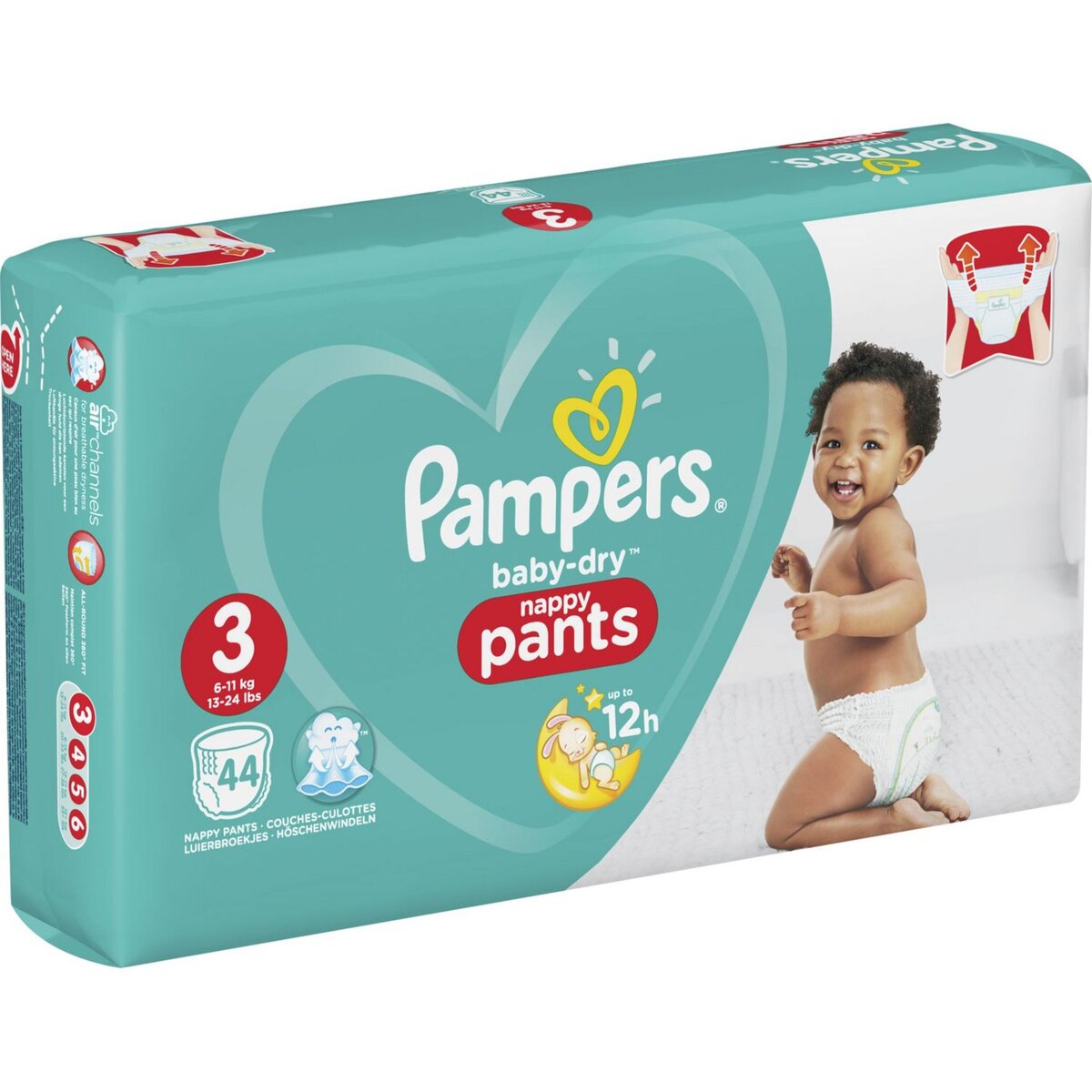 PAMPERS Baby-dry pants couches-culottes taille 3 (6-11kg) 44 couches