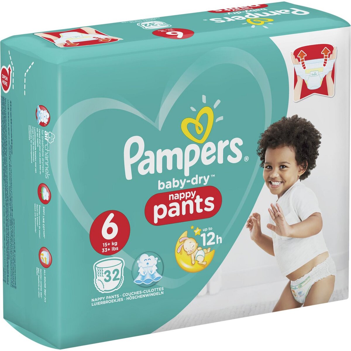 PAMPERS Baby-dry pants couches-culottes taille 6 (+15kg) 32 couches