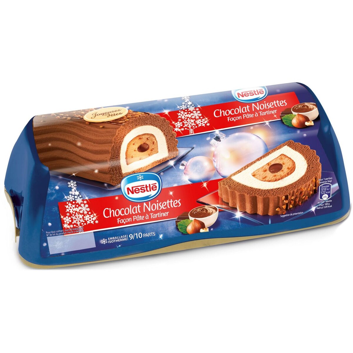 NESTLE Nestlé Bûche glacée au chocolat noisettes 540g 9-10 parts 540g