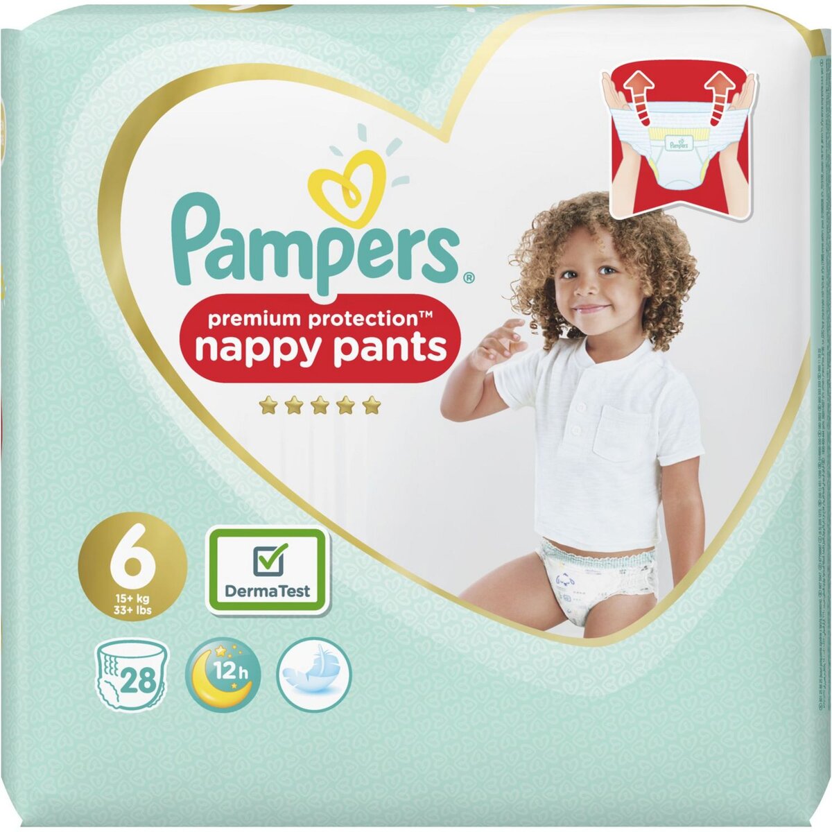 Couches-culotte taille 6 : 15+ kg nappy pants PAMPERS : le paquet de 28  couches-culotte à Prix Carrefour