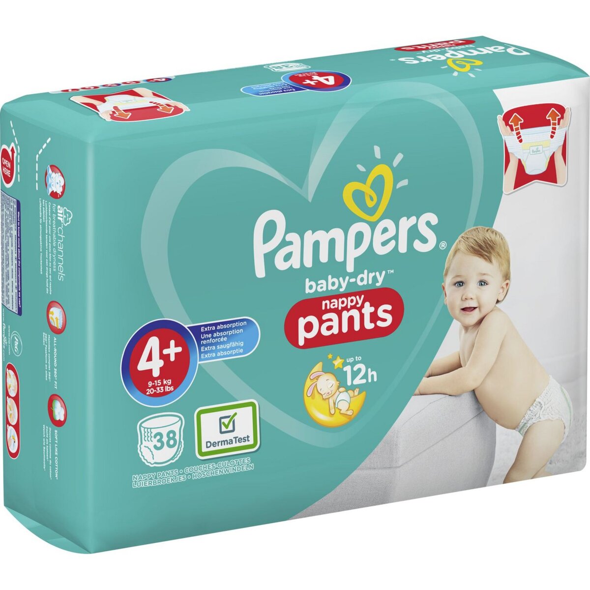 PAMPERS Pampers Baby-dry pants couches-culottes taille 4+ (9-15kg) x38 38 couches