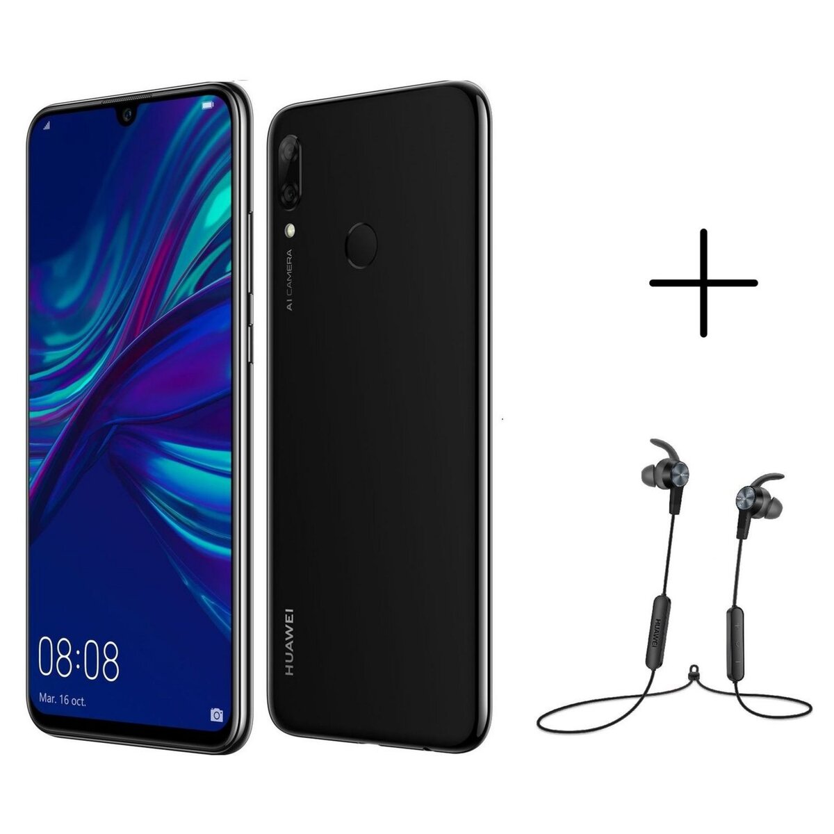 HUAWEI Smartphone P smart 2019 64 Go 6.21 pouces Noir 4G+ Double NanoSIM + Écouteurs AM61