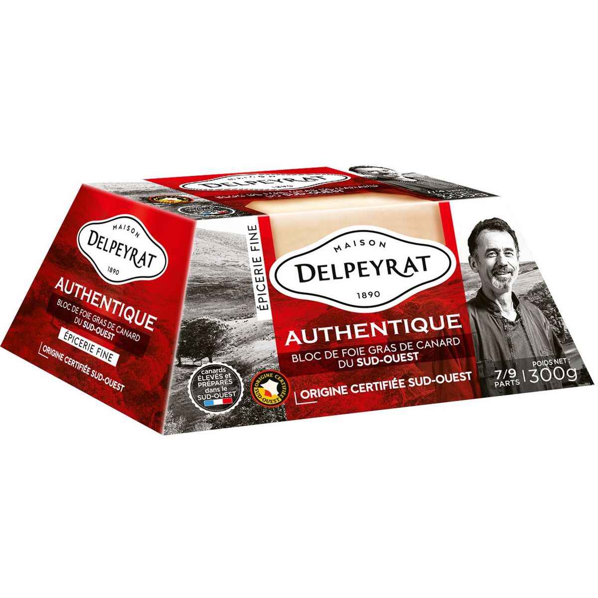 DELPEYRAT Bloc de foie gras de canard du sud-ouest prigine certifiée 7-9 parts 300g