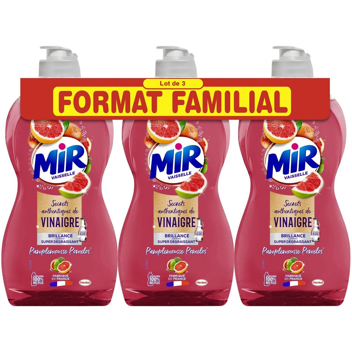 MIR Mir liquide vaisselle secret pamplemousse 3x500ml familial