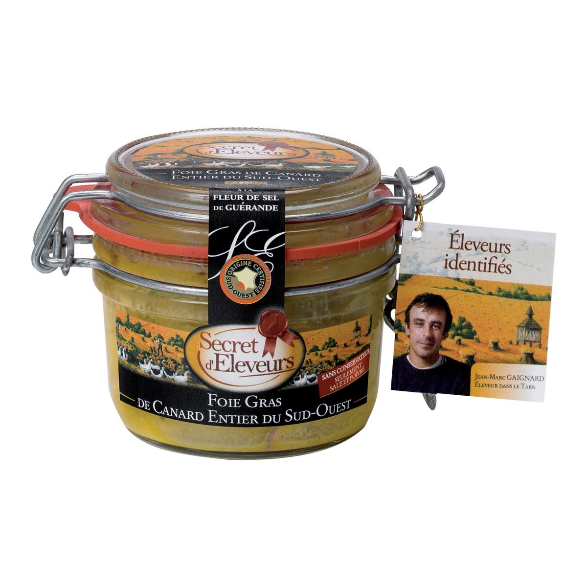 SECRET D'ELEVEURS Foie gras de canard entier du sud-ouest fleur de sel IGP 130g