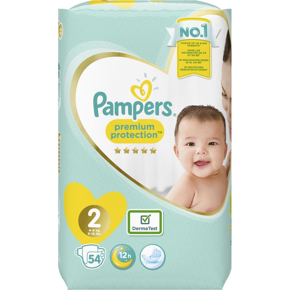 PAMPERS Premium protection couches taille 2 (4-8kg) 54 couches