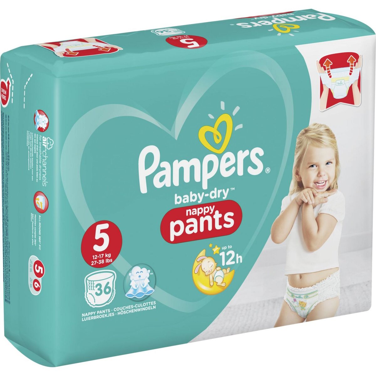 PAMPERS Baby-dry pants couches-culottes taille 5 (12-17kg) 36 couches