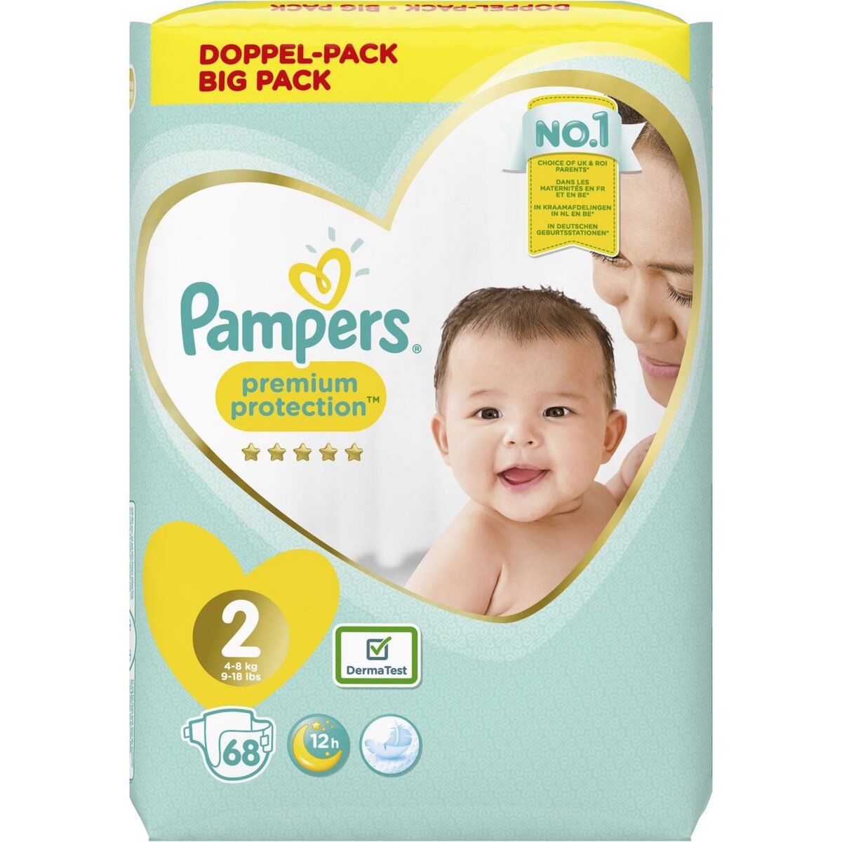 PAMPERS Premium protection couches taille 2 (4-8kg) 68 couches